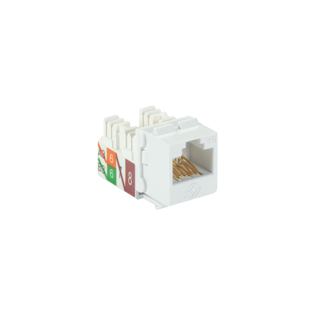 BLACK BOX Cat6A Keystone Jack - Unshielded, Rj45, White C6AJA70-WH-R2